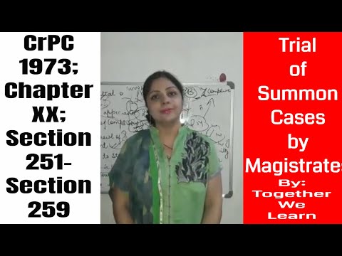Criminal Trial || Trial of Summon Cases || CrPC, 1973 Video