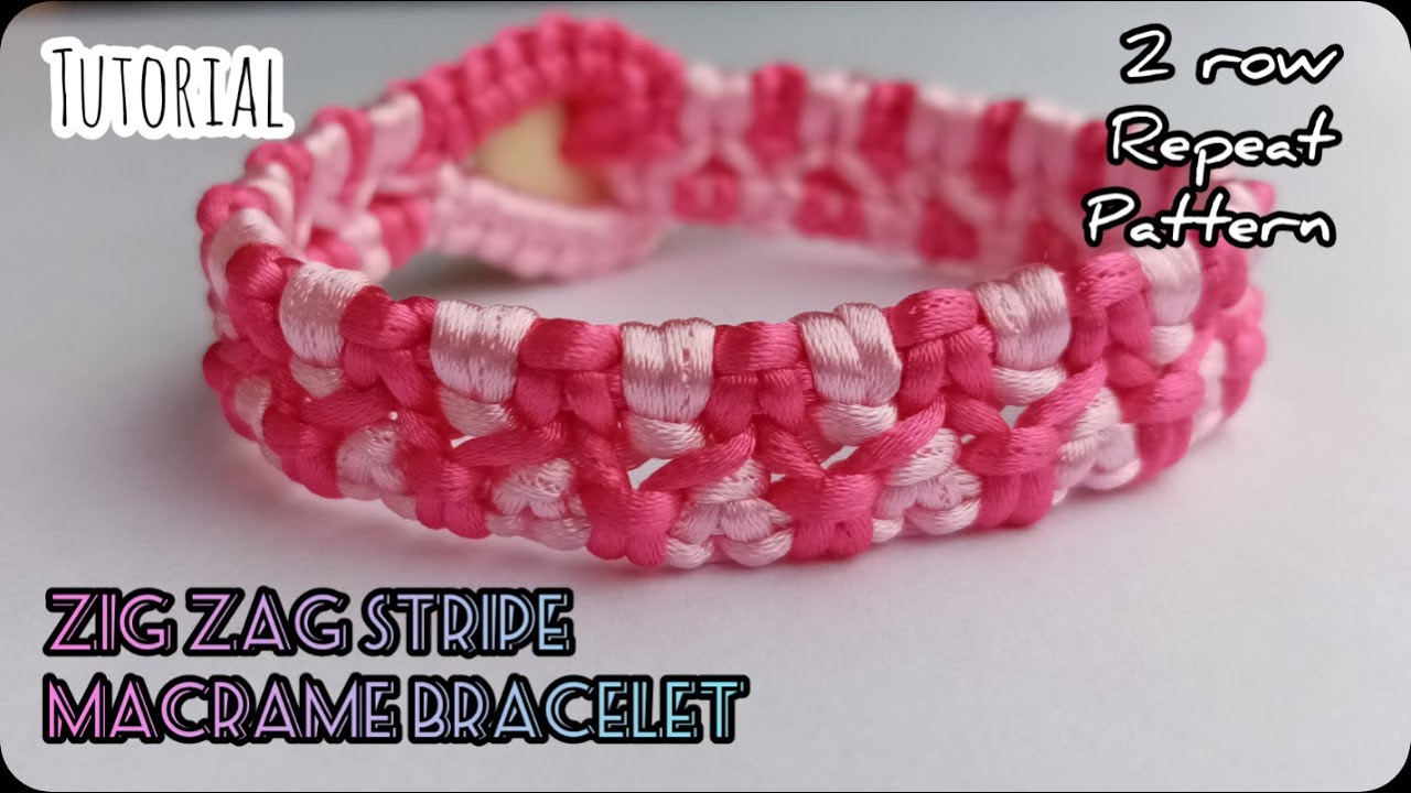 Zig Zag Stripe Double Macrame Bracelet [Tutorial]
