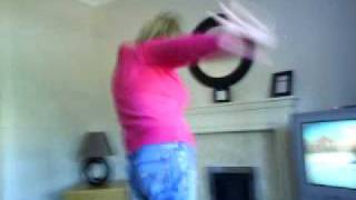 preview picture of video 'Joan Murphy And Her Bad Attempt At The Wii Fit Hula Hoop Game.'