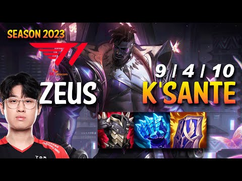 T1 Zeus K'SANTE vs ZAC Top - KR Ranked