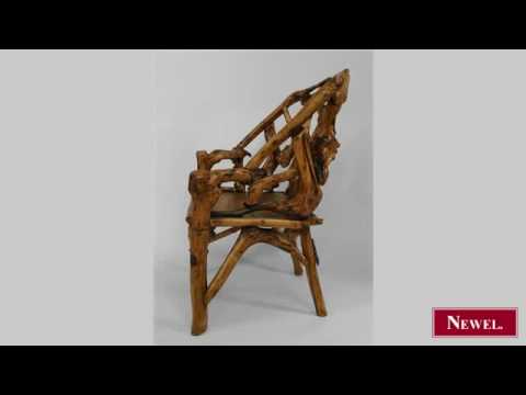 Antique Pair of Rustic Adirondack style (20th Cent) root