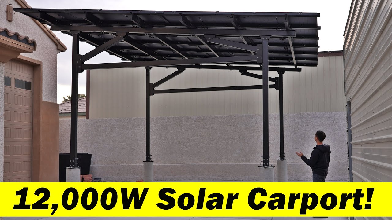 12,000W Chiko Budget Solar Carport: This thing is huge! Install tutorial