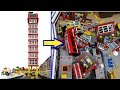 Hilarious Lego train - skyscraper crash