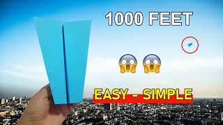 1000 FEET✈️ How to make a Paper Airplane that flies Far 1000 Feet step by step - paper airplane easy