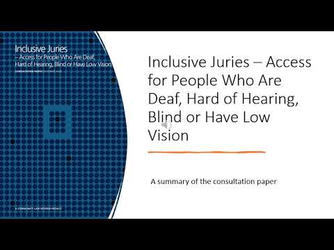 Inclusive Juries – Summary of consultation paper audio