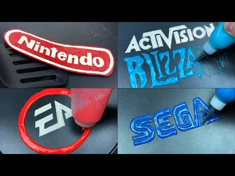 Game Studio Logos Pancake Art - Nintendo, Sega, Electronic Arts, Activision Blizzard