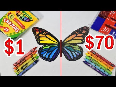 $70 PREMIUM ELITE CRAYONS VS $1 CRAYOLA CRAYONS: Which is worth the money? Video