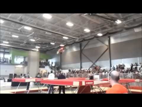Airborne Trampoline Athlete Nathan Shuh performing a very weird routine!