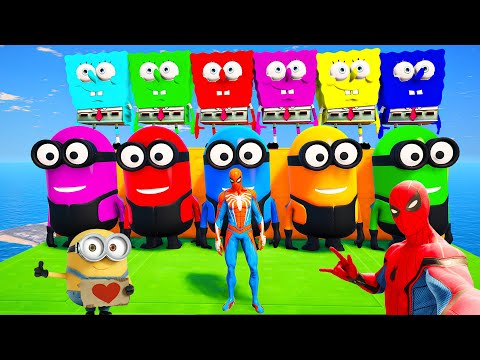 GTA 5 Funny/Crazy Jump Compilation / minion & Spider-Man (GTA V Fails Funny Moments)