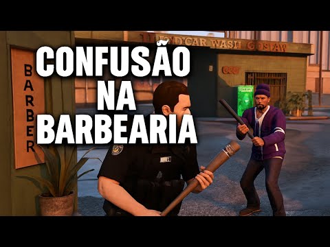 Confusão na Barbearia — Enfrentei o Bandido com um Taco! | GTA RP Vida de Policial