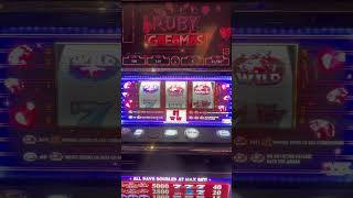 Wild Ruby Gems $5 Dollar bet few #redscreen with a big win! #slots #casino #choctaw