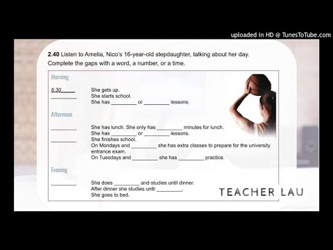 4B 2.40 Listening: Amelia's day