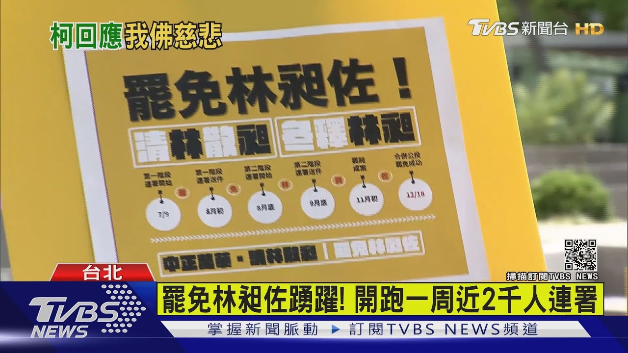 萬華人拚清林!罷免林昶佐一周近兩千人連署 柯文哲:我佛慈悲