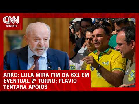 Lula mira fim da 6×1 em eventual 2º turno; Flávio tentará apoios, aponta Arko | CNN BRASIL