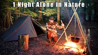 Solo Overnighter Camping in the woods: Tangram Tent &amp; PotRoast