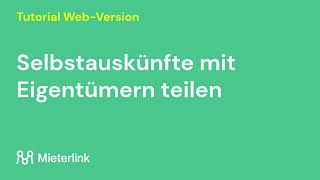 Selbstauskunft mit Eigentümer teilen