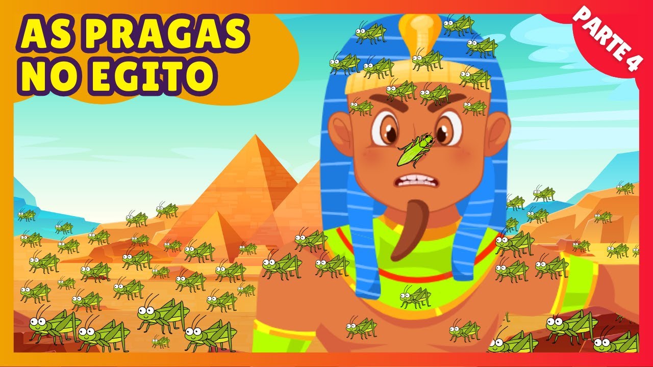 MOISÉS E AS PRAGAS DOS GAFANHOTOS E DAS TREVAS NO EGITO - DESENHO BÍBLICO INFANTIL