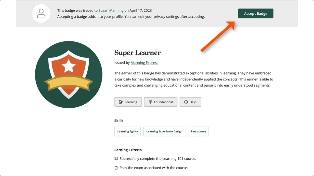 How to accept and manage digital badges (Indonesian subtitles)