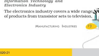 Information Technology And Electronics Industry/Manufacturing Industries /geography  ch 6 /class10/