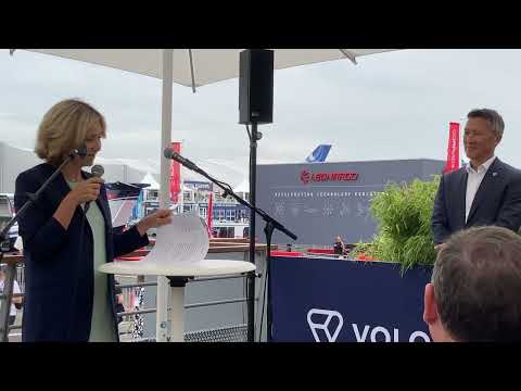 Presidente IDF Valerie Pecresse - Premiere mondiale Volocopter au Salon aerospatial de Bourget