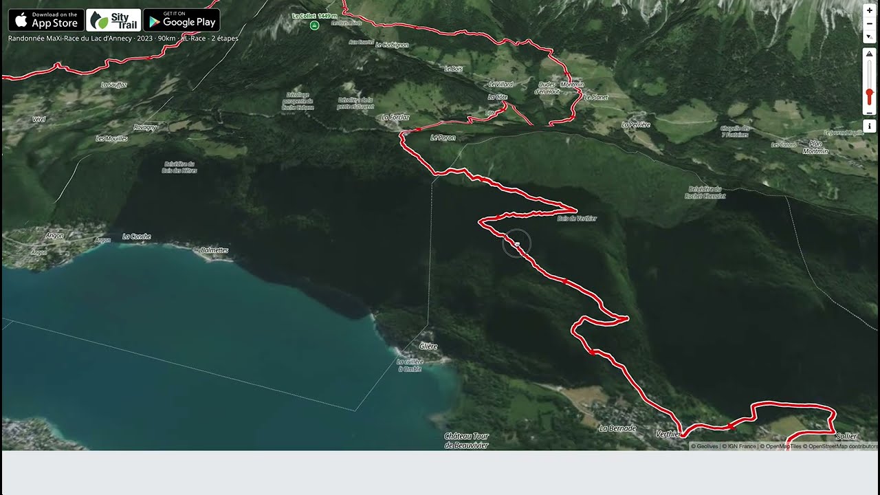 Betrail - Visualisation d'un Trail dans une carte réaliste en 3D avec SityTrail