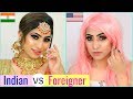 Download Indian Vs Foreigner Makeup Challenge Fun Tutorial Anaysa Mp3 Song