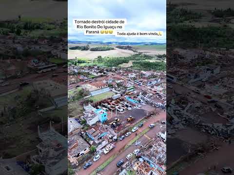 Tornado destroi cidade de Rio Bonito do Iguaçu no Paraná 😭 É só deus para livrar as pessoas🙏##