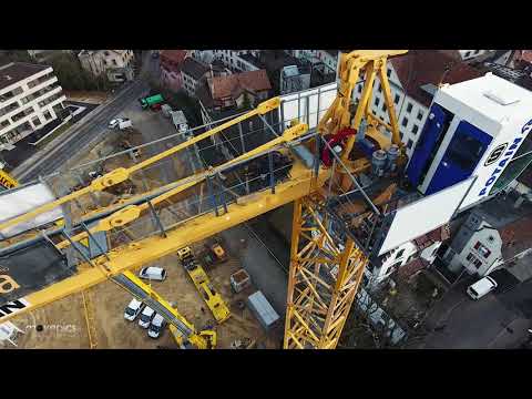 Implenia Kran-Aufbau in Liestal | Luftaufnahme von movepics.ch
