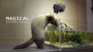 Use Magic To Make an Island Float in Fish Tank l Aquaterrarium l Use Bubble Tea