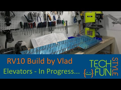 RV-10 - Elevators assembly. Work in progress. Building airplane
