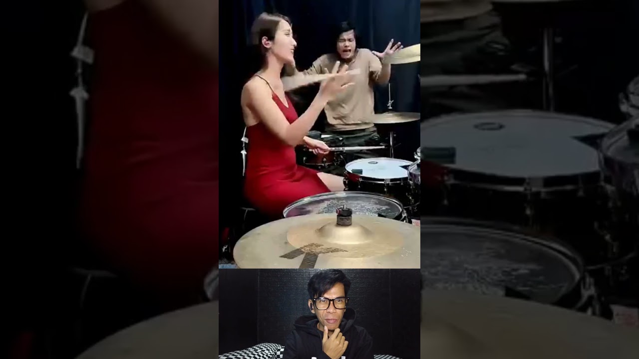 CUTE GIRL DRUMMER‼️#drums #performance #drummer #drumming #tutorial #drumcover #drumcam