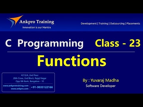 C language Class 23 Functions in C programming User defined library defined function Part 1