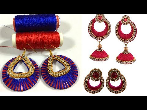 Thread earrings - Thread Earring Making-Simple and Beautiful thread earrings- Hair Styles & Fashions