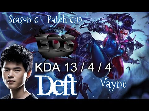 EDG Deft VAYNE vs SIVIR ADC - Patch 6.19 NA Ranked | League of Legends