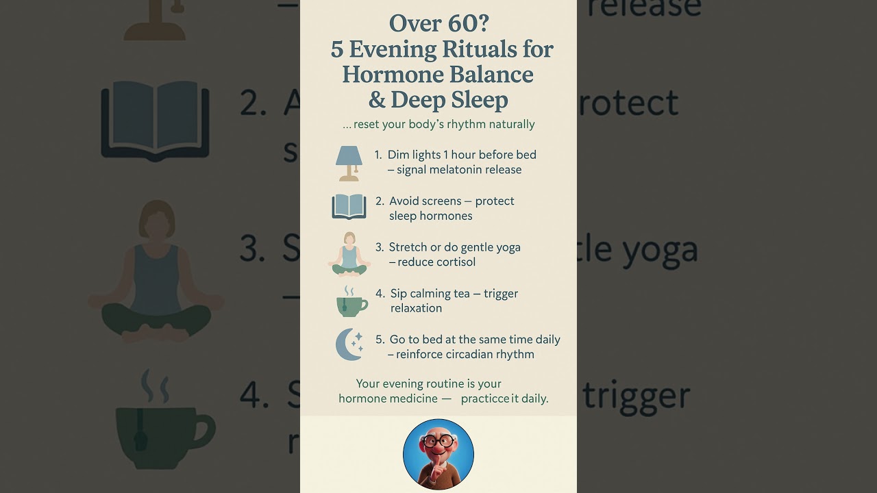 5 Evening Rituals for Hormone Balance & Deep Sleep 🌙 #over60 #healthyaging