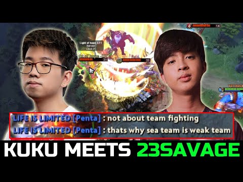 KUKU MEETS 23SAVAGE - DAWNBREAKER OFFLANE + LINA MIDLANE DOTA 2