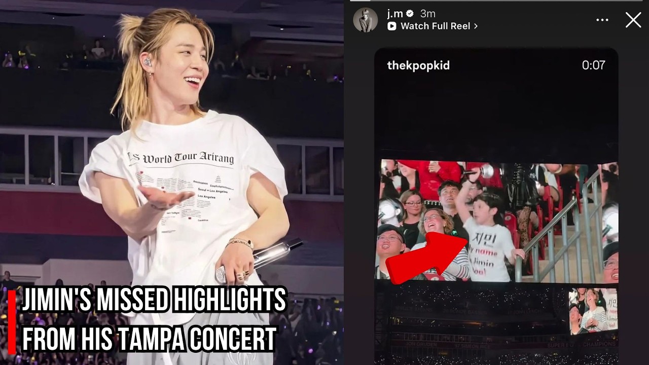 Jimin’s Heartwarming Tampa Moment: Stopping the Show for Young Fan in “My Name Is Jimin Too” Shirt