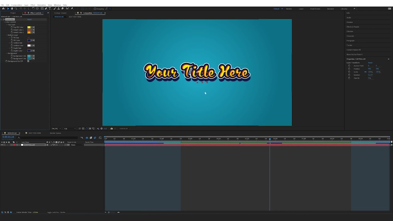 How to edit the Colorful Cartoon Title in After Effects