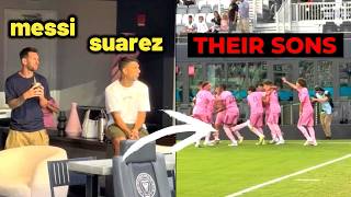 Download lagu Reaksi bahagia Messi dan Suarez melihat putra mereka di Dreams Cup mp3