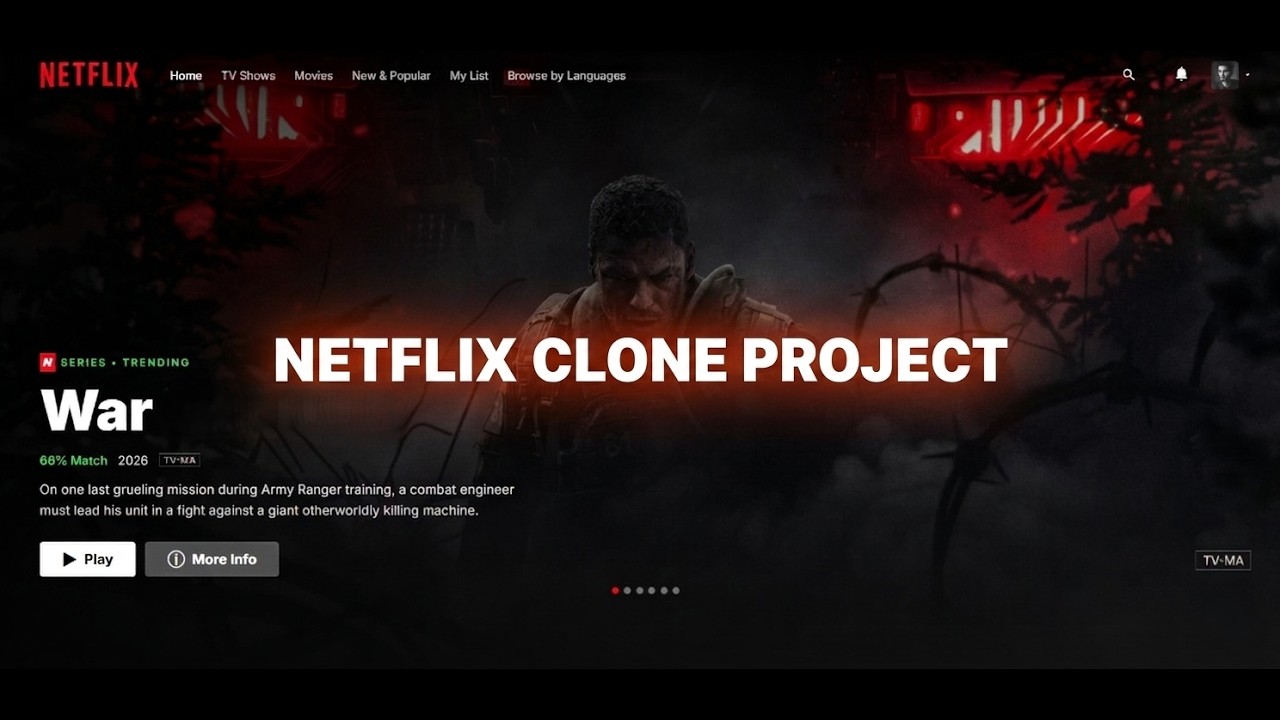 Netflix Clone Using React JS | TMDB API 🔥#netflixclone #react #coding