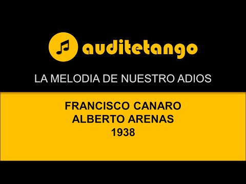 LA MELODIA DE NUESTRO ADIOS - FRANCISCO CANARO - ALBERTO ARENAS - 1938 - TANGO CANTATO