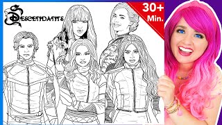 Coloring Descendants Mal, Evie & Carlos Coloring Pages | 30+ Minutes Descendants 3 Coloring Videos