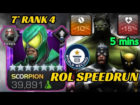 7🌟 R4 Scorpion ROL Speedrun in 5 mins | Fastest SCIENCE Nuke? | MCOC 