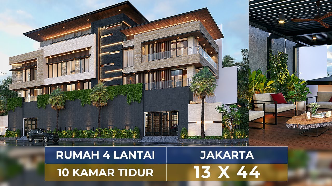 Video 3D Mrs. AFG 1432 Modern House 4 Floors Design - Jakarta