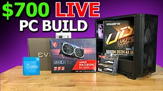 🟣 $700 Live Gaming PC Build and Hangout -- i3 12100f + RX 6600