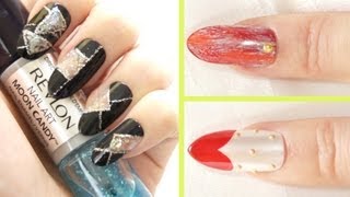 2 Easy Nail Arts Tutorial (Heart & Washed out colored nails) + REVLON Moon Candy Review