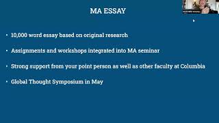 MA in Global Thought at Columbia University Information Session | 26 February 2026