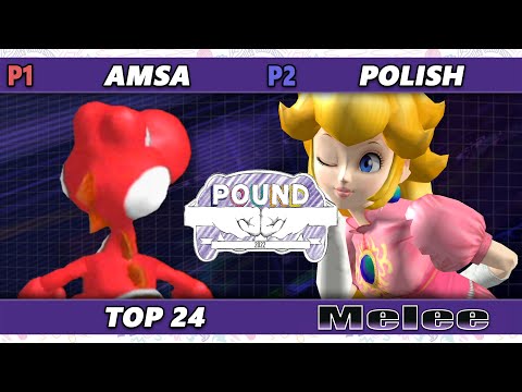 Pound 2022 Top 24 - aMSa (Yoshi) Vs. Polish (Peach) SSBM Smash Melee Tournament