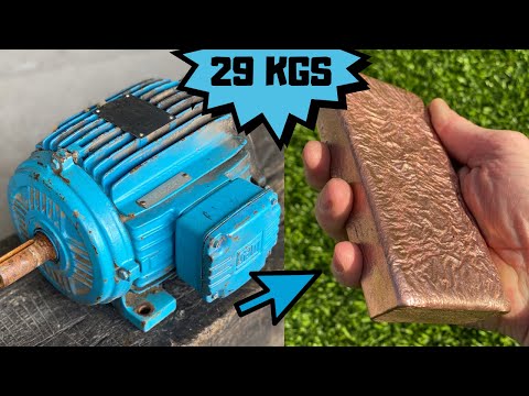 29KG Motor Melt Down - Melting Copper - Trash To Treasure - ASMR Metal Melting - BigStackD Casting