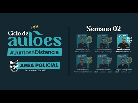 Banner de capa do material gratuito LIVE - DIREITO PENAL PARA AS CARREIRAS POLICIAIS.